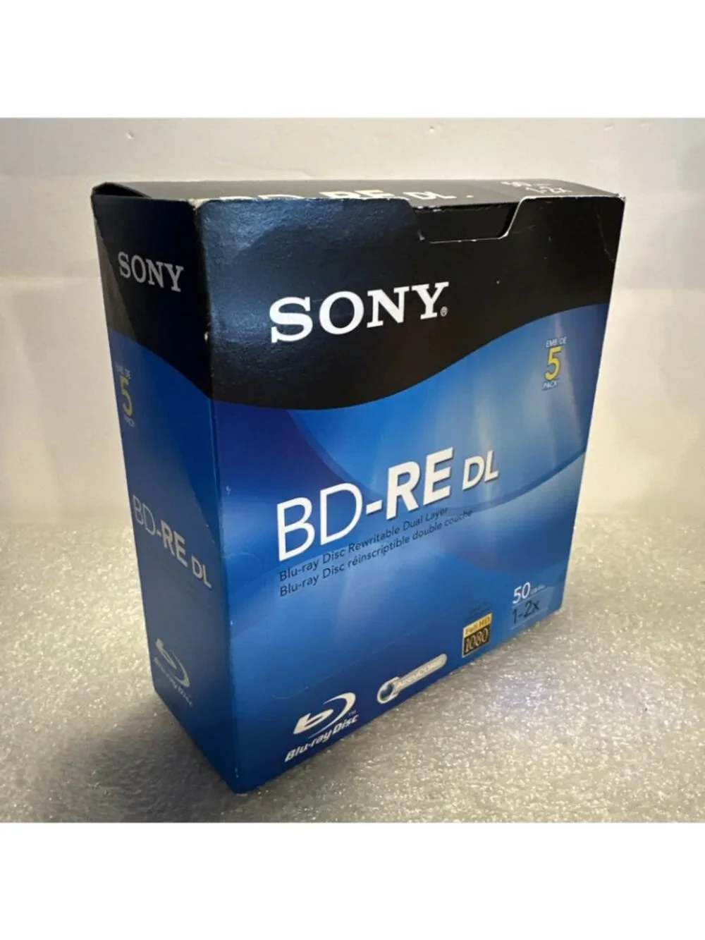5 PACK SONY BD-RE DL Blu-ray Disc Rewritable Dual-Layer 50GB 1-2x Full HD 1080